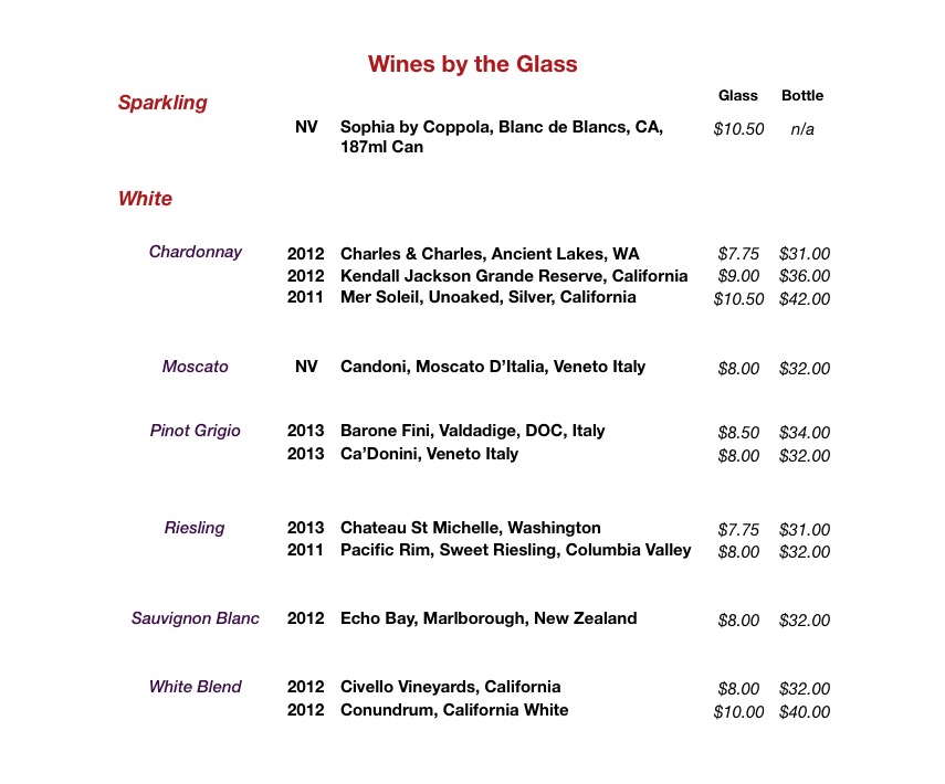 Wines by Glass 2